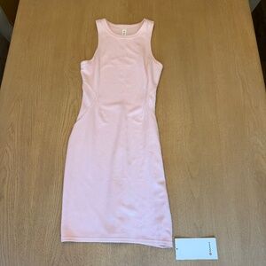 NWT Lululemon Ribbed Softstreme Slim-Fit Tank Dress Light Baby Pink Size 6